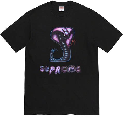 supreme shirt with gucci snake wrapped around it|Supreme Snake Tee Black Men's .